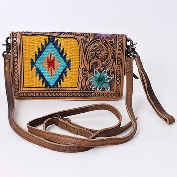 American Darling Cross Body Hand Tooled Saddle Blanket Genuine Leather Western Women Bag Handbag Purse | Crossbody for Cute